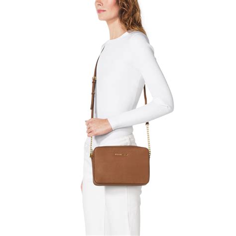 michael kors large crossbody jet set|jet set travel large saffiano.